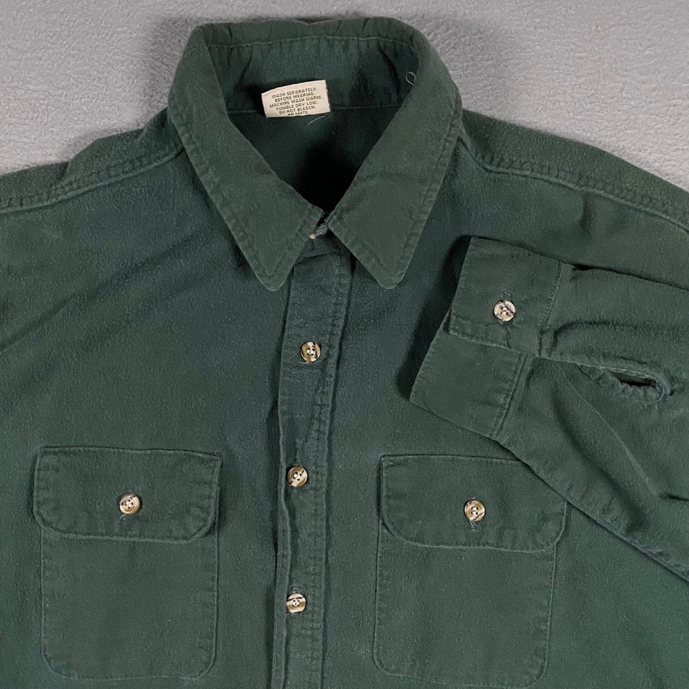 Vintage Five Brother Flannel‎ Shirt Mens 2XLT Green Chamois Cotton Workwear